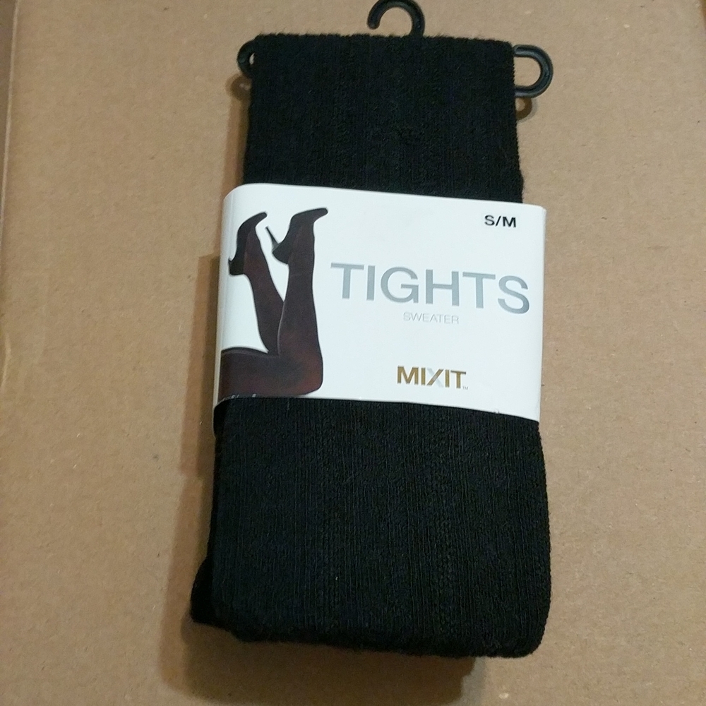 Mixit Cable Sweater Tight Black Size S/M  NWT